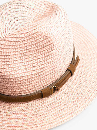 Bloom & Bay Adva Straw Hat, Pale Pink