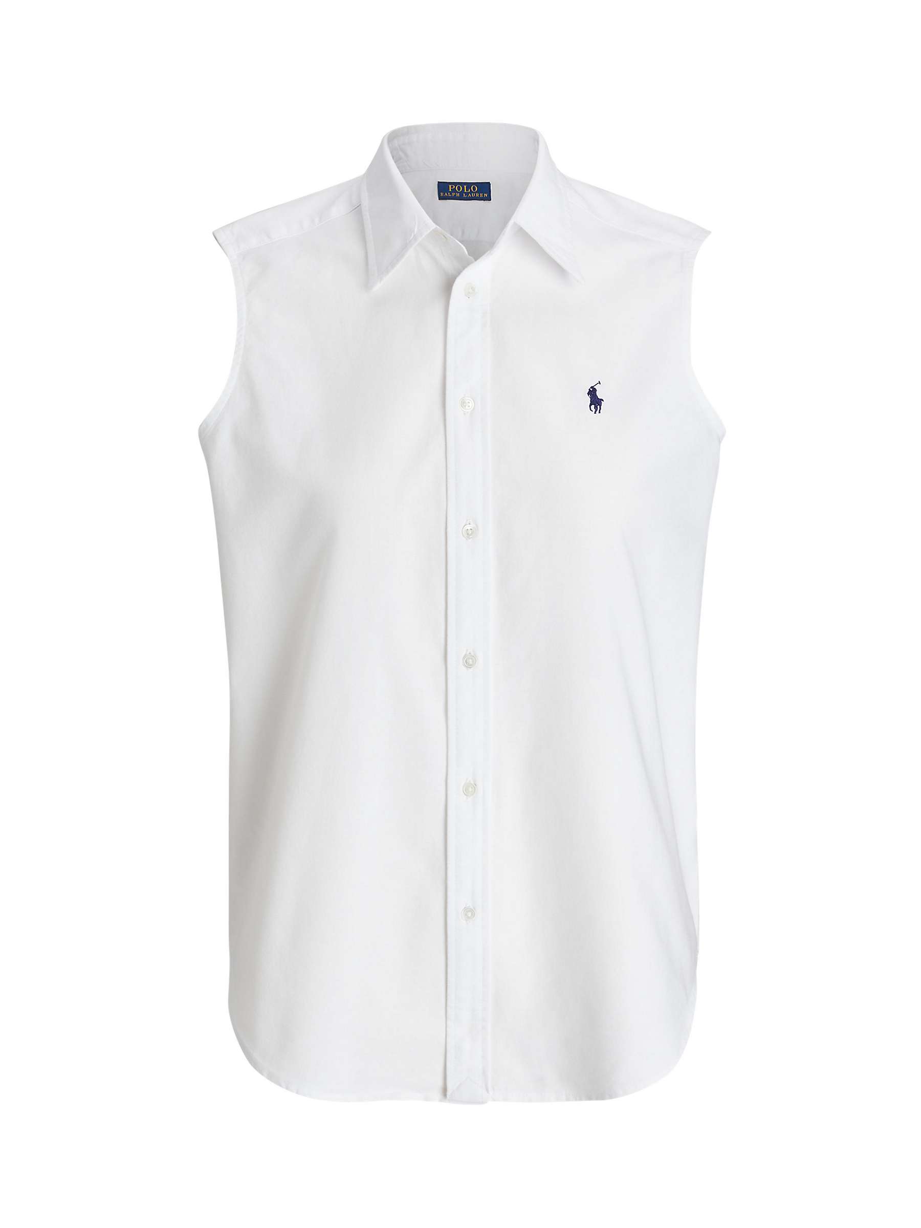 Buy Polo Ralph Lauren Sleeveless Cotton Shirt, White Online at johnlewis.com