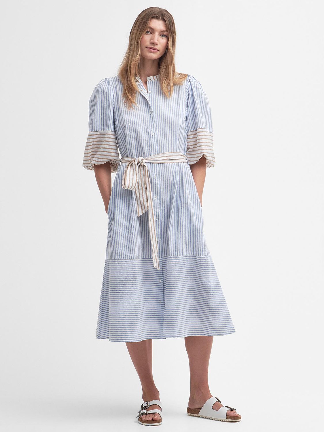 Barbour Thea Stripe Midi Dress, Multi, 14