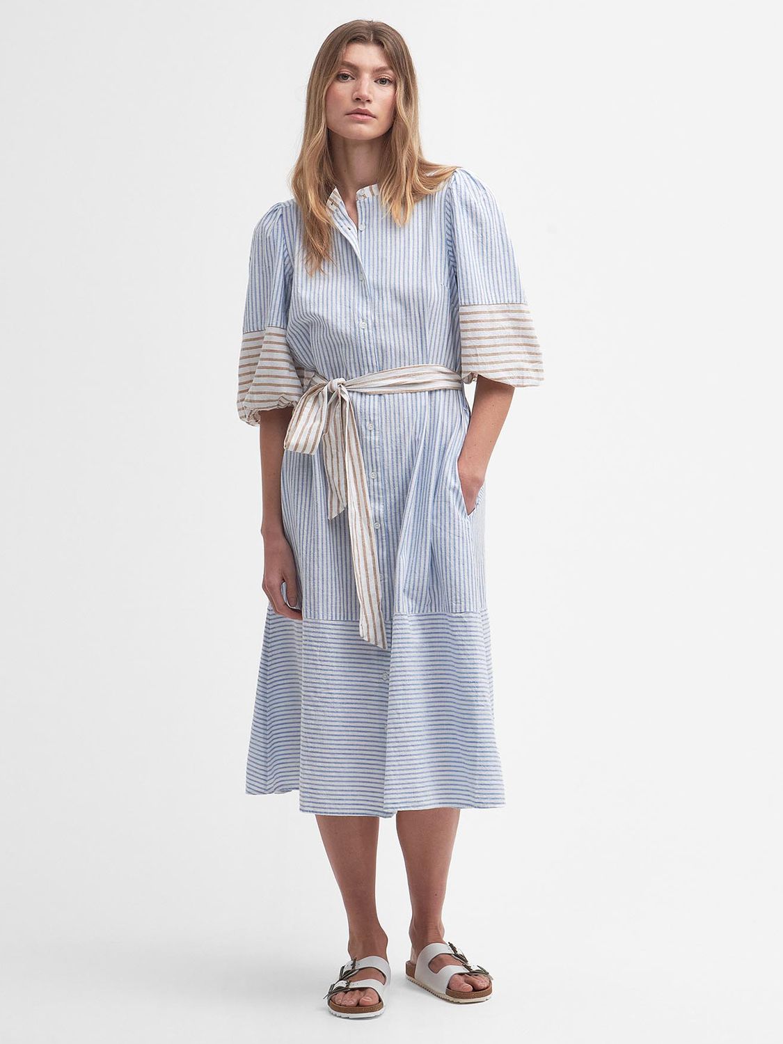 Barbour Thea Stripe Midi Dress, Multi, 14