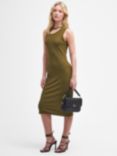 Barbour International Jenny Midi Dress, Golden Khaki