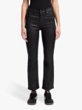 7 For All Mankind High Rise Cropped Coated Jeans, Black