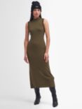 Barbour International Milla Knit Midi Dress, Empire Green