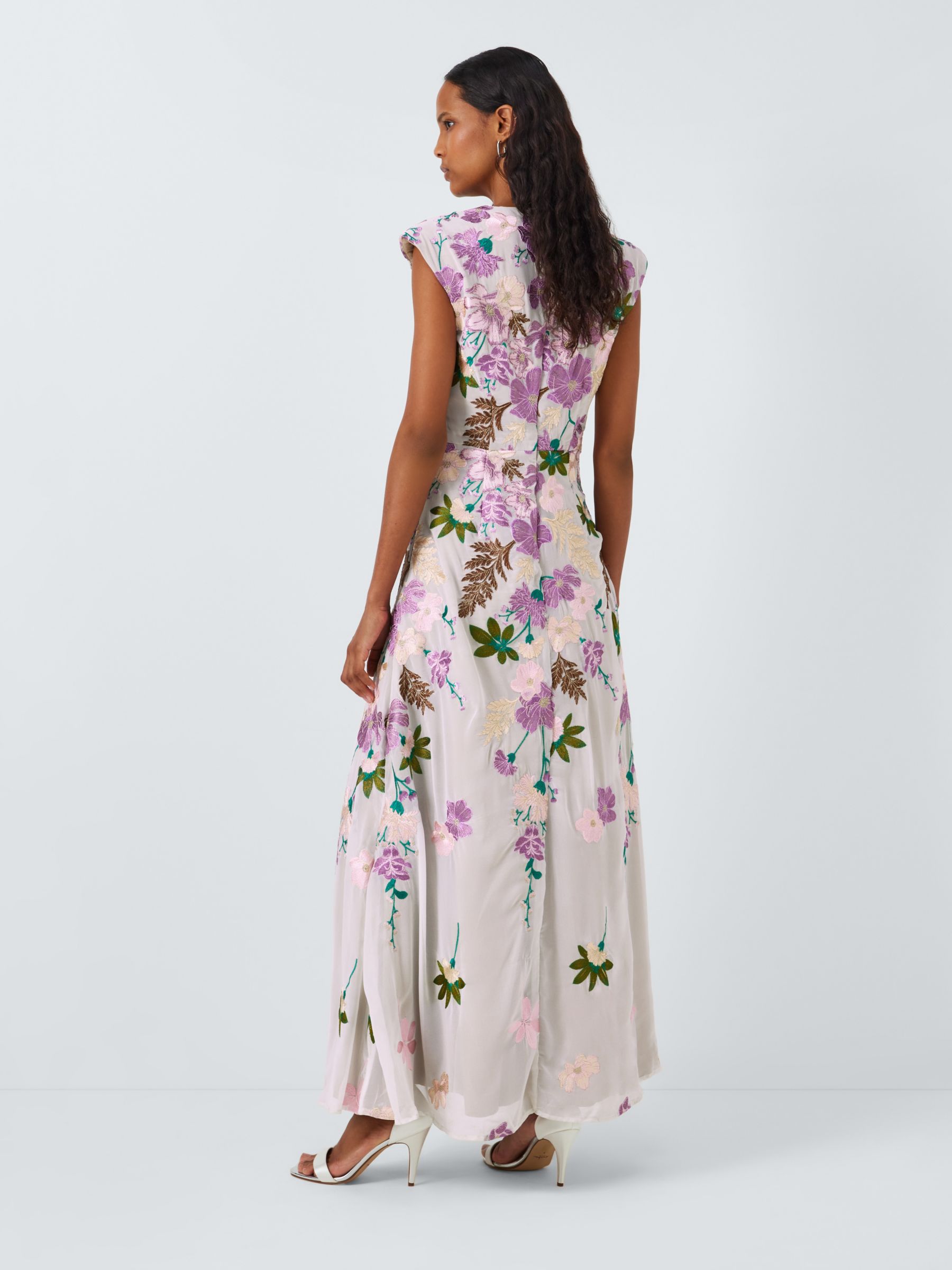 Elliatt Venetian Floral Embroidered Midi Dress, Multi, XS