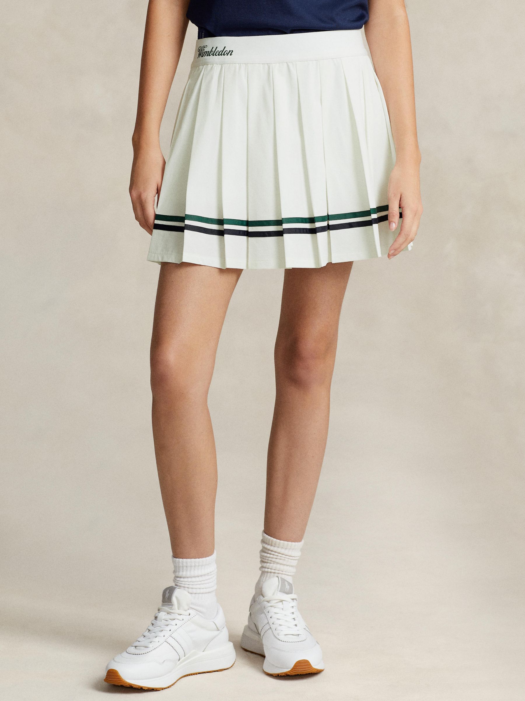 Polo Ralph Lauren Wimbledon Pleated Skirt, Ceramic White, XS