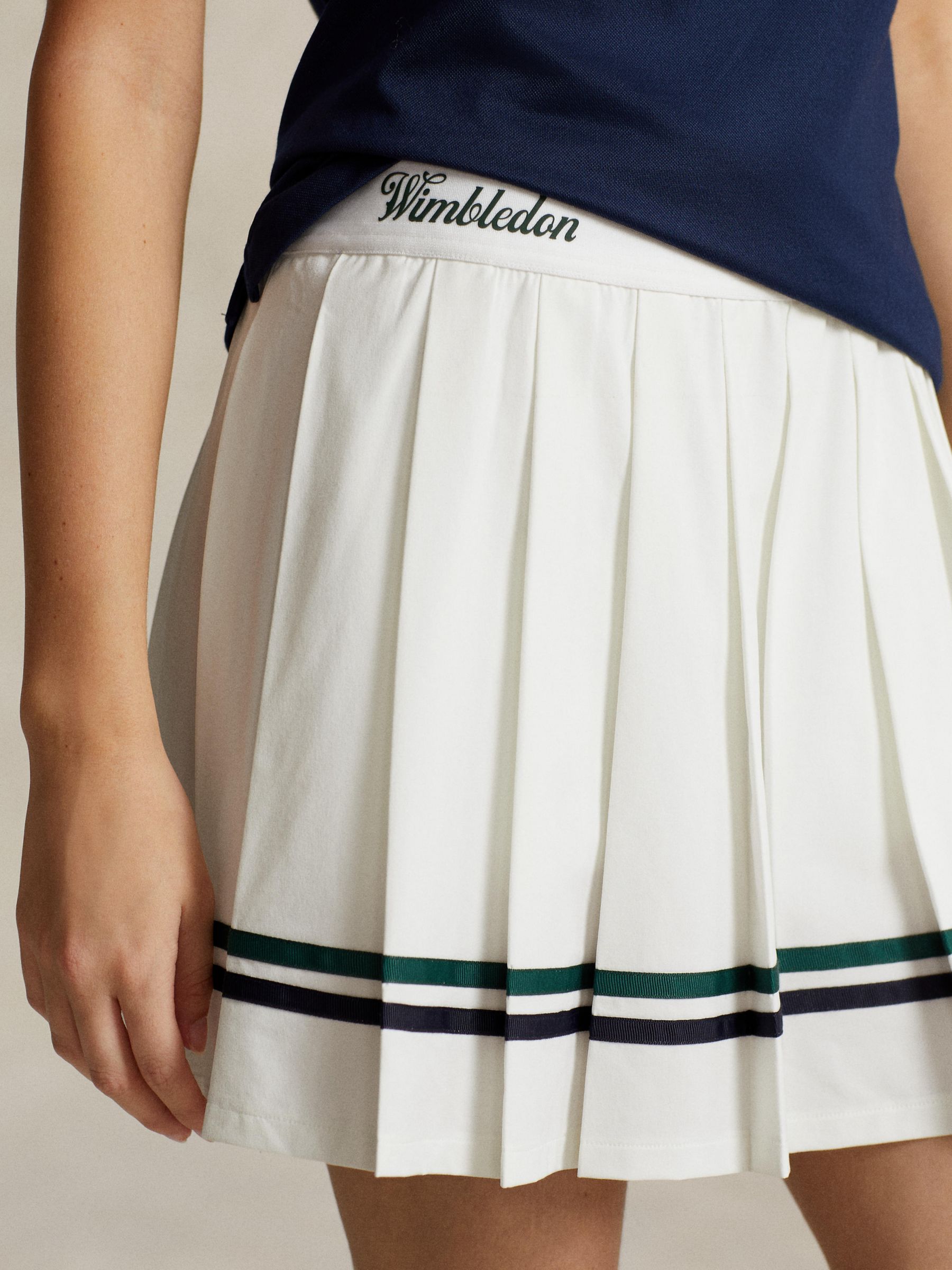 Polo Ralph Lauren Wimbledon Pleated Skirt, Ceramic White, XS