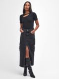 Barbour International Tamsin Denim Midi Skirt, Washed Black