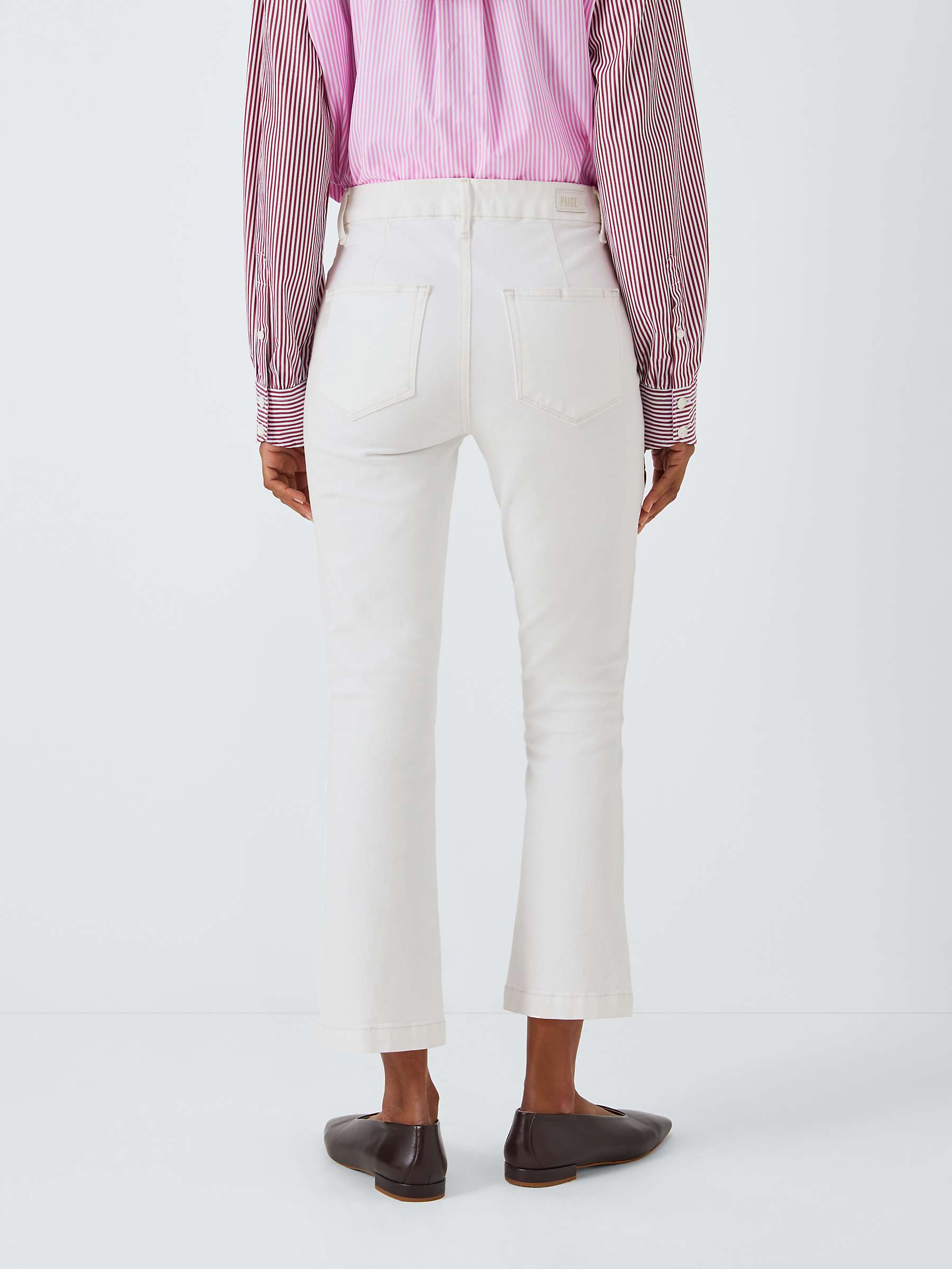Buy PAIGE Colette Cropped Flared Jeans, Crisp White Online at johnlewis.com