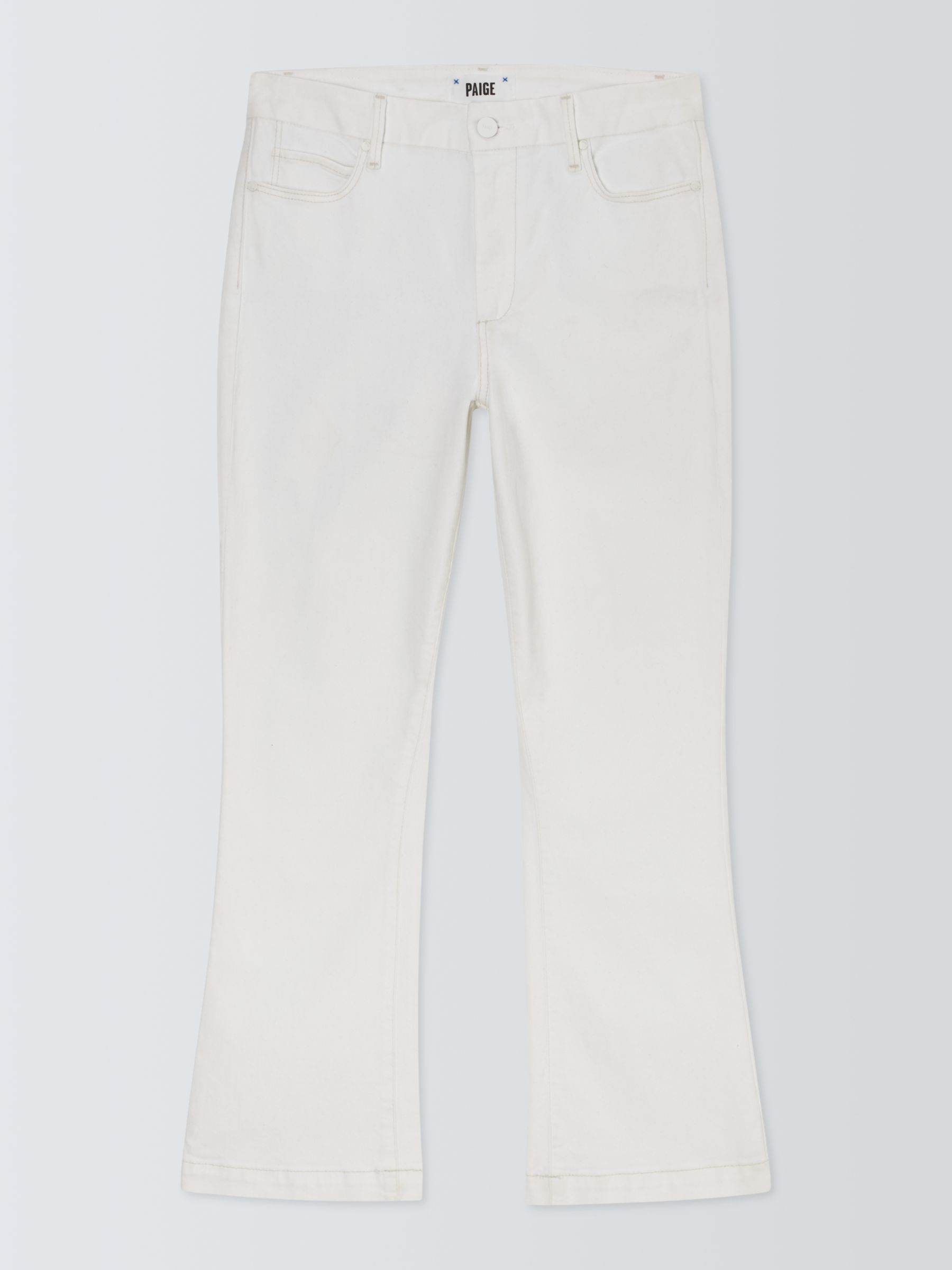 PAIGE Colette Cropped Flared Jeans, Crisp White, 24