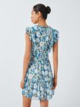 PAIGE Muriel Floral Print Silk Mini Dress, French Blue/Multi