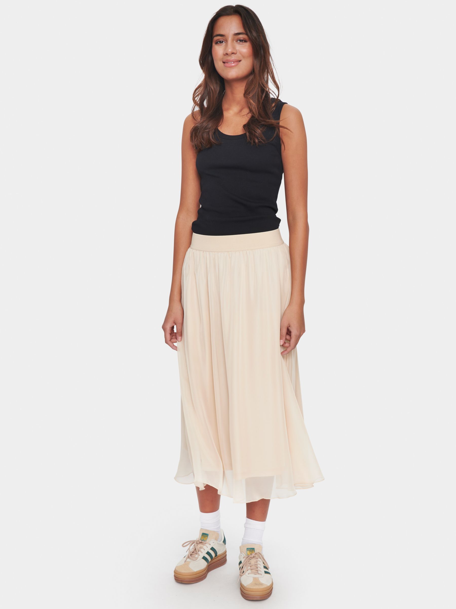 Buy Saint Tropez Coral Midi Chiffon Skirt Online at johnlewis.com