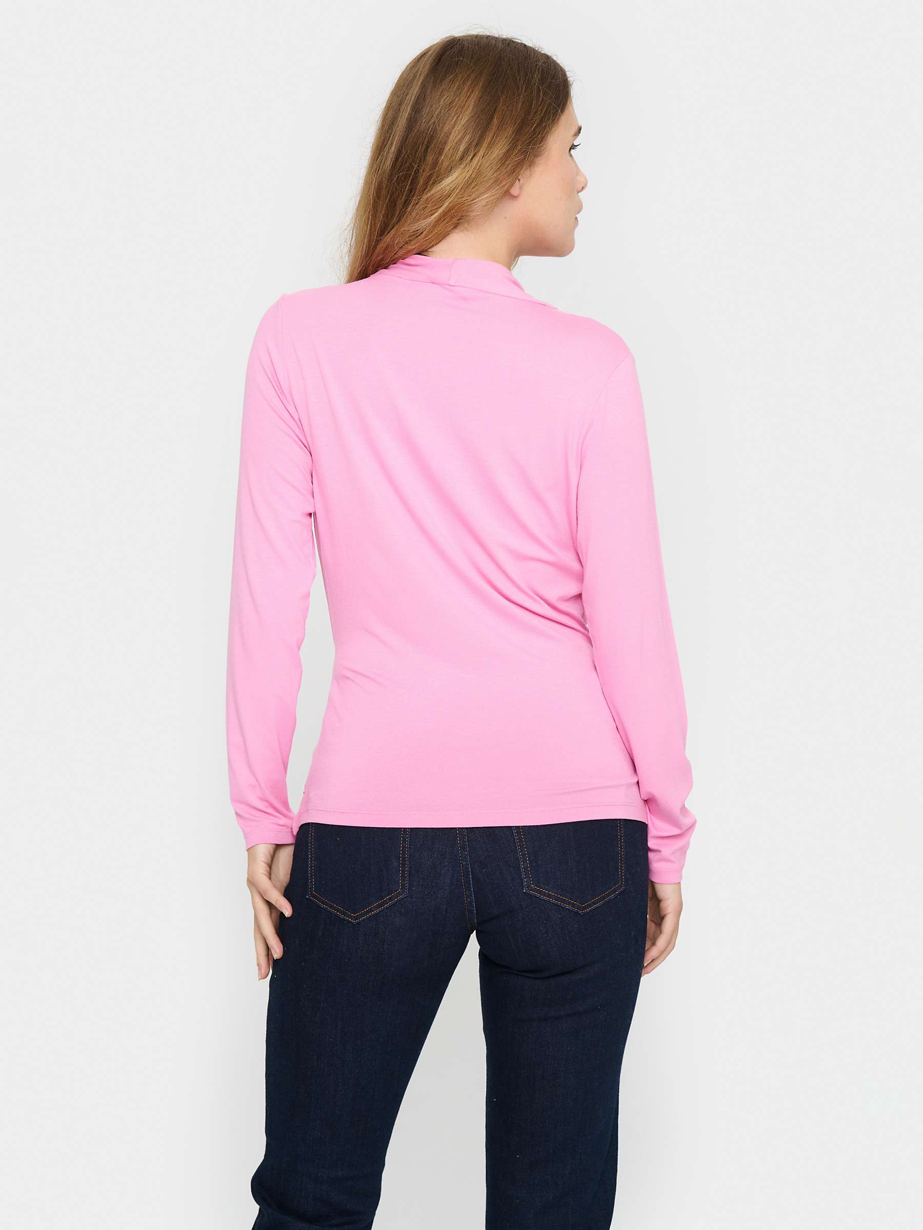 Buy Saint Tropez Vigga Wrap Long Sleeve V-neck Blouse, Fuchsia Pink Online at johnlewis.com