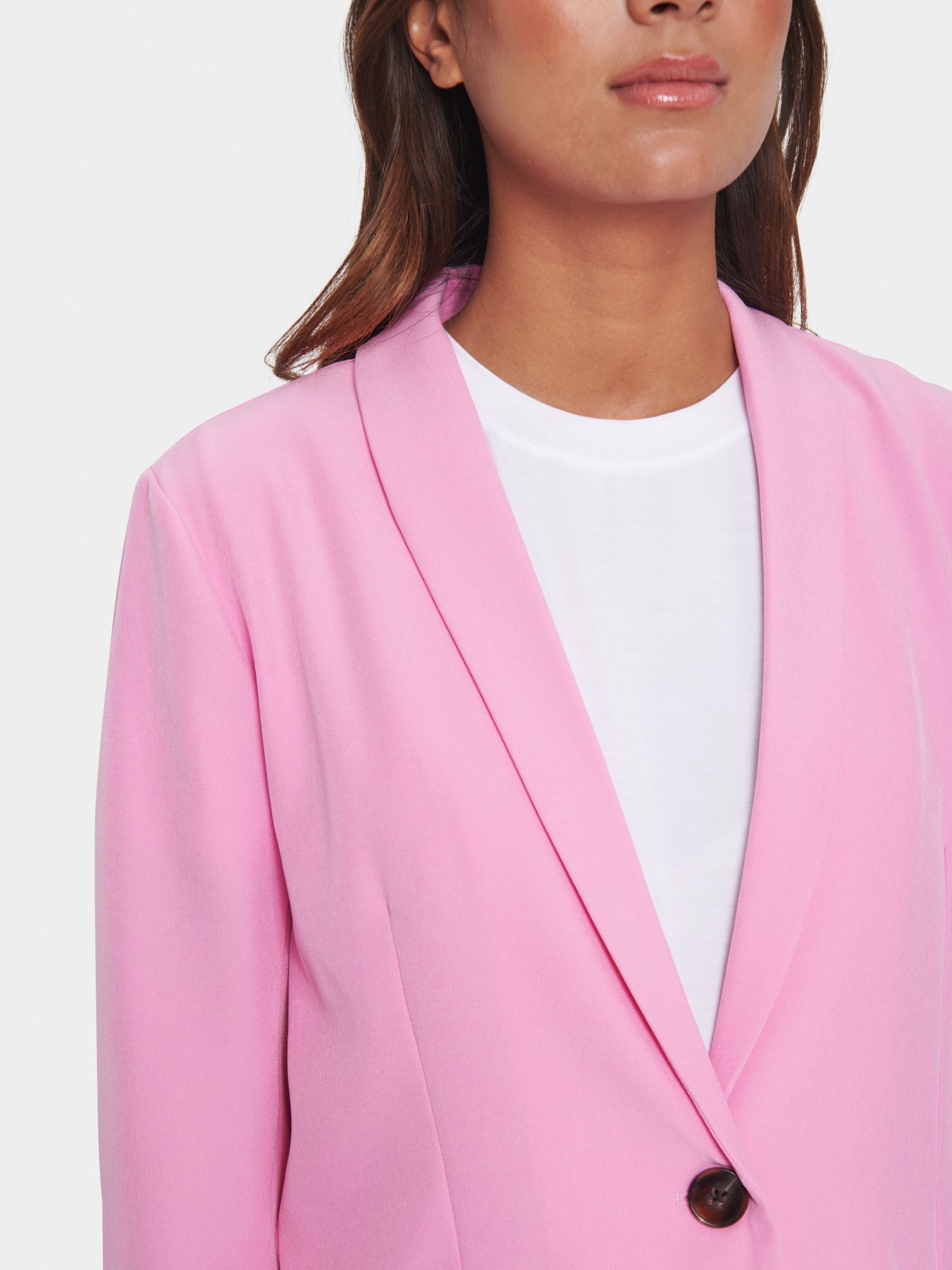 Buy Saint Tropez Celest Shawl Collar Button Blazer, Fuchsia Pink Online at johnlewis.com