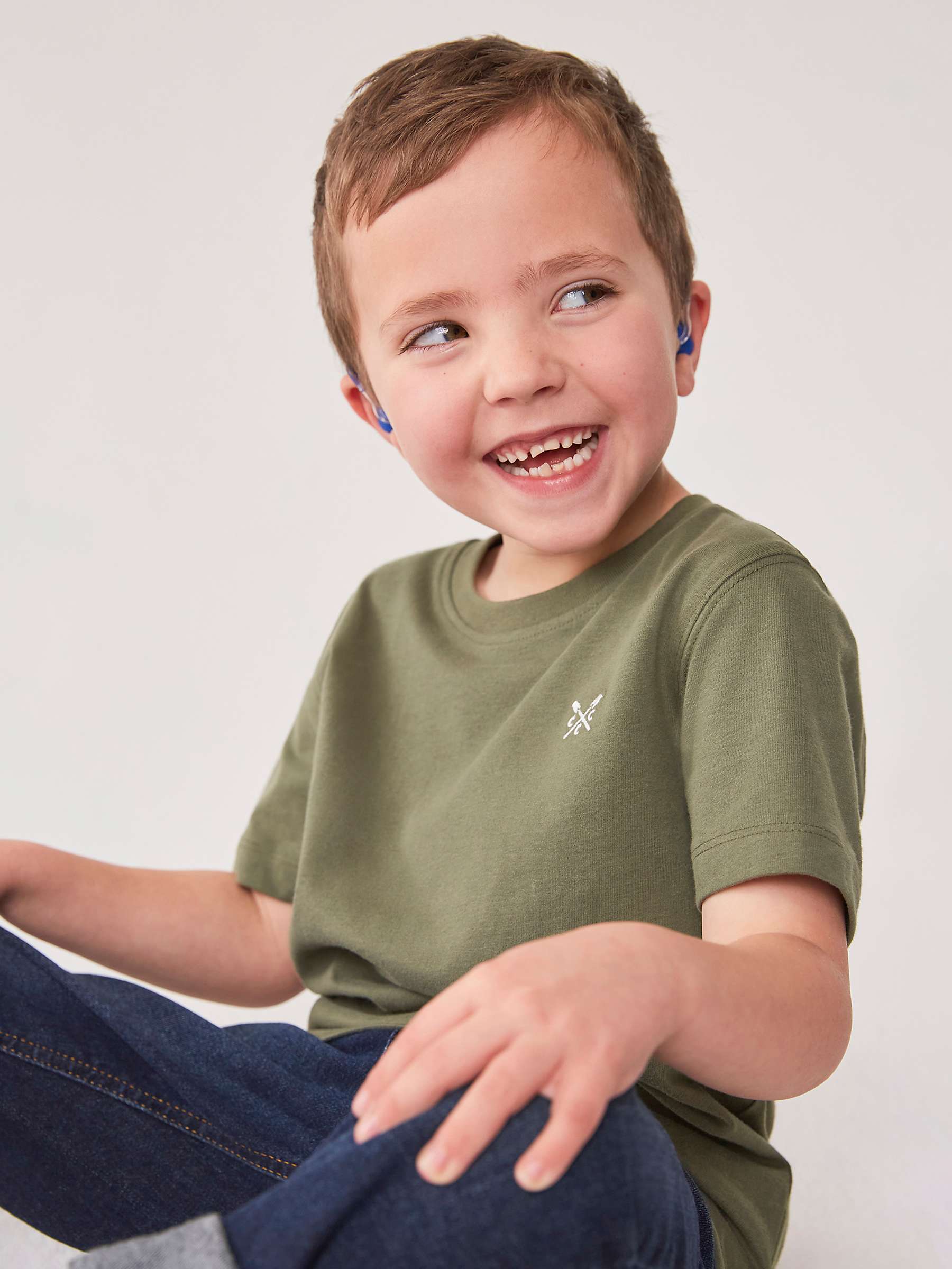 Buy Crew Clothing Kids' Classic T-Shirts, Pack of 2, Khaki/Blue Online at johnlewis.com