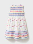 Crew Clothing Kids' Cotton Tiered Dress, Multi/White, Multi White