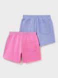 Crew Clothing Kids' Mock Drawstring Jersey Shorts, Pack Of 2, Pink/Purple