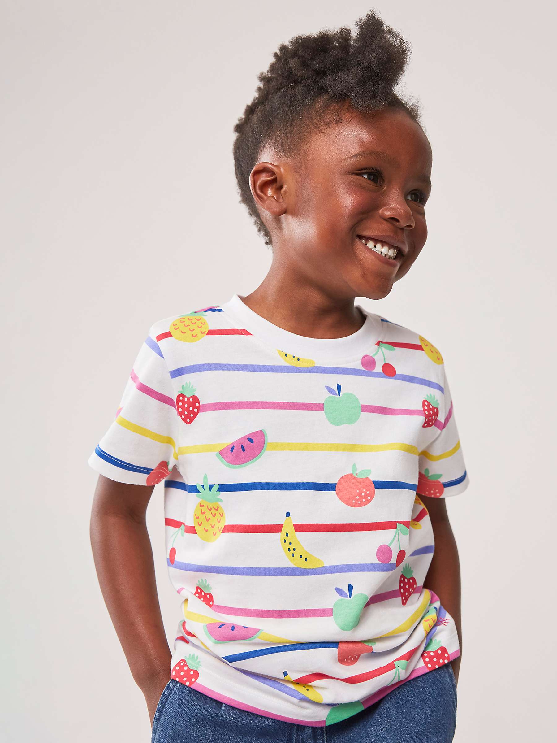Buy Crew Clothing Kids' Fruit Print Stripe Crew Neck T-Shirt, White/Multi Online at johnlewis.com