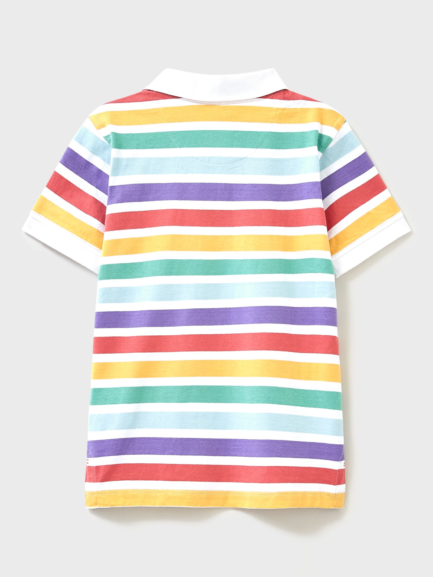 Crew Clothing Kids' Yarn Dye Stripe Jersey Polo Shirt, Multi, 8-9 years