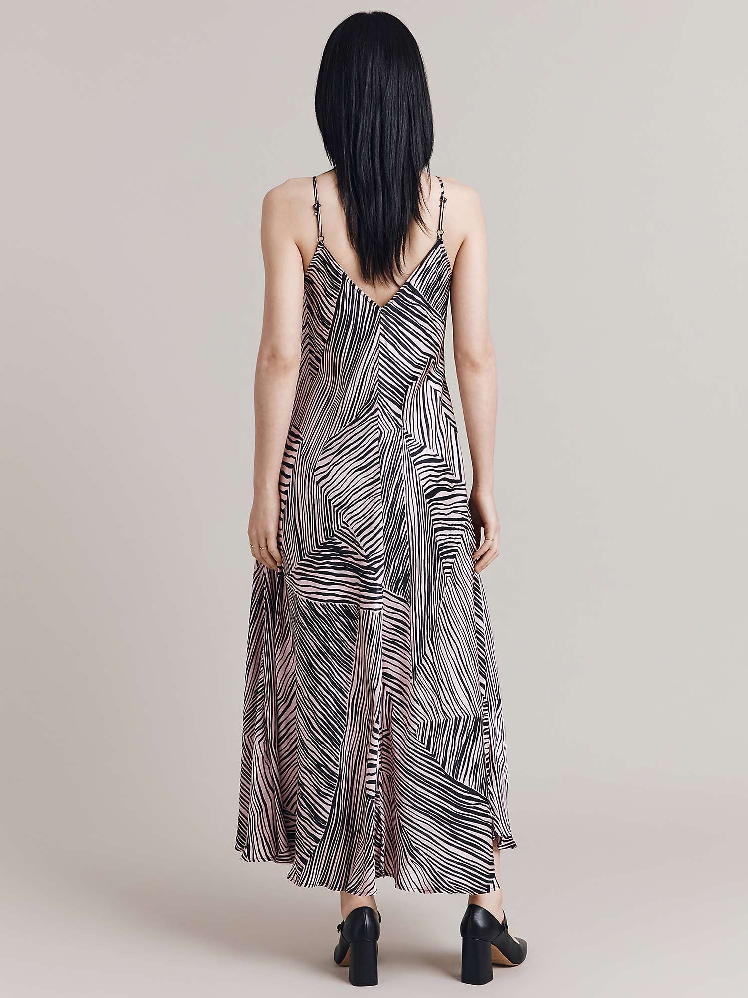 Buy Ghost Florrie Zebra Print Maxi Slip Dress, Pink/Black Online at johnlewis.com