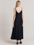 Ghost Florrie A-Line Satin Slip Maxi Dress, Black