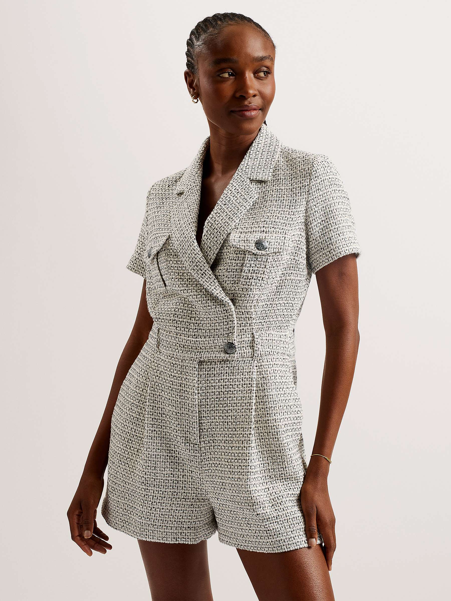 Buy Ted Baker Osamud Tailored Playsuit, Natural Ivory Online at johnlewis.com