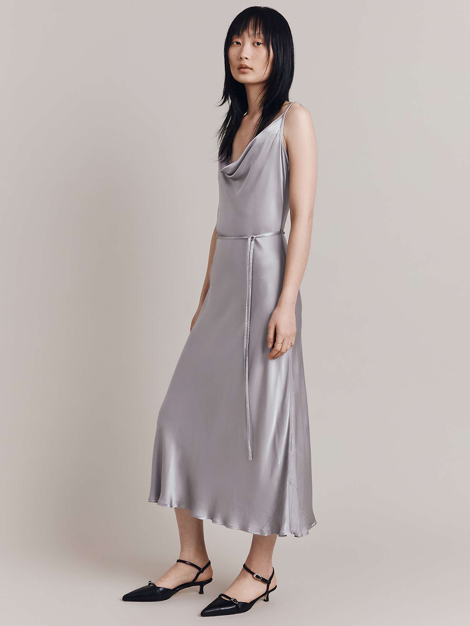 Buy Ghost Alice Bias Cut Satin Midi Slip Dress Online at johnlewis.com