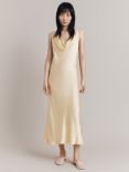 Ghost Olive Slip Midi Dress, Lemon