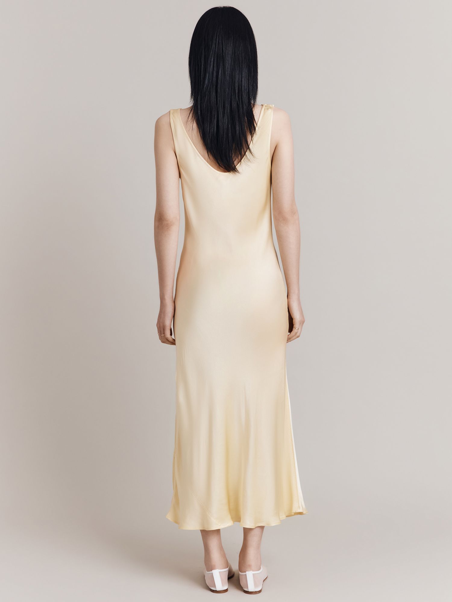 Ghost Olive Slip Midi Dress, Lemon, XS