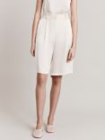 Ghost Bella Tailored Satin Shorts, Ivory