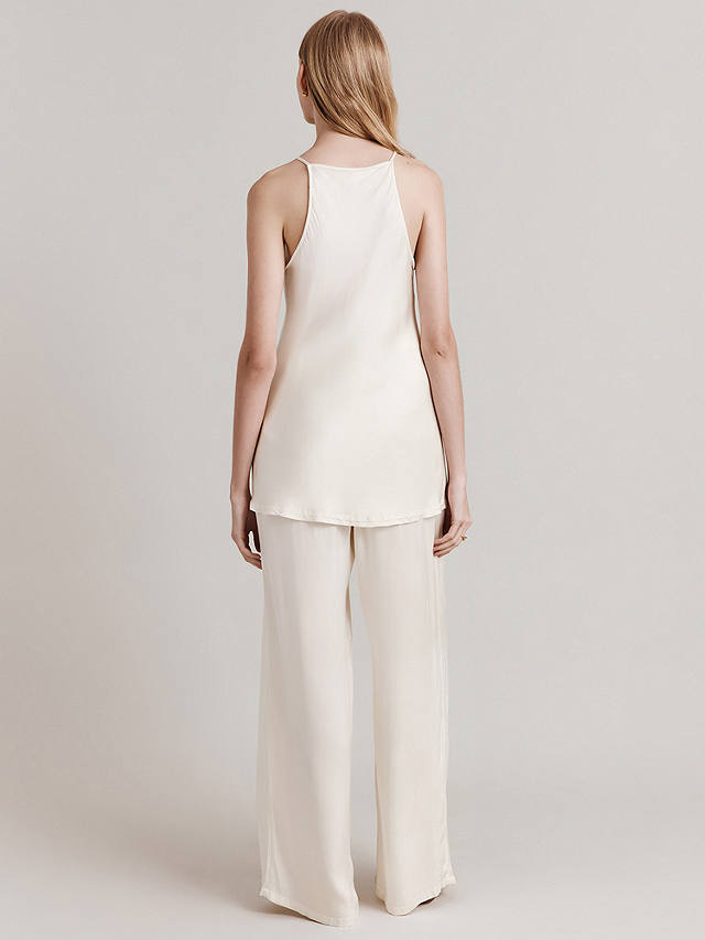 Ghost Celine Straight Leg Sating Trousers, Ivory