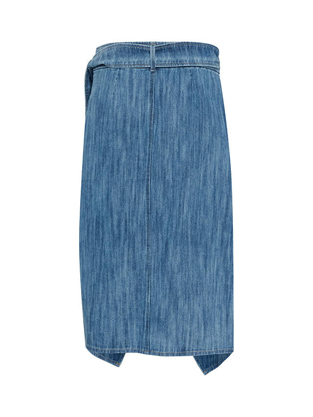Soaked In Luxury Alba Wrap Denim Midi Skirt, Classic Blue Denim