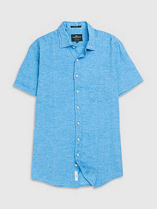 Rodd & Gunn Palm Beach Linen Slim Fit Short Sleeve Shirt, Cobalt