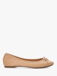 Dune Wide Fit Hallo Leather Ballet Pumps, Blush