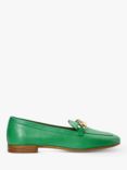 Dune Goldsmith Leather Chain Detail Loafers, Green