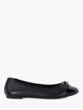 Dune Wide Fit Hallo Leather Charm Detail Ballet Pumps, Black