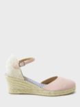 Crew Clothing Faith Suede Espadrille Sandals, Pastel Pink