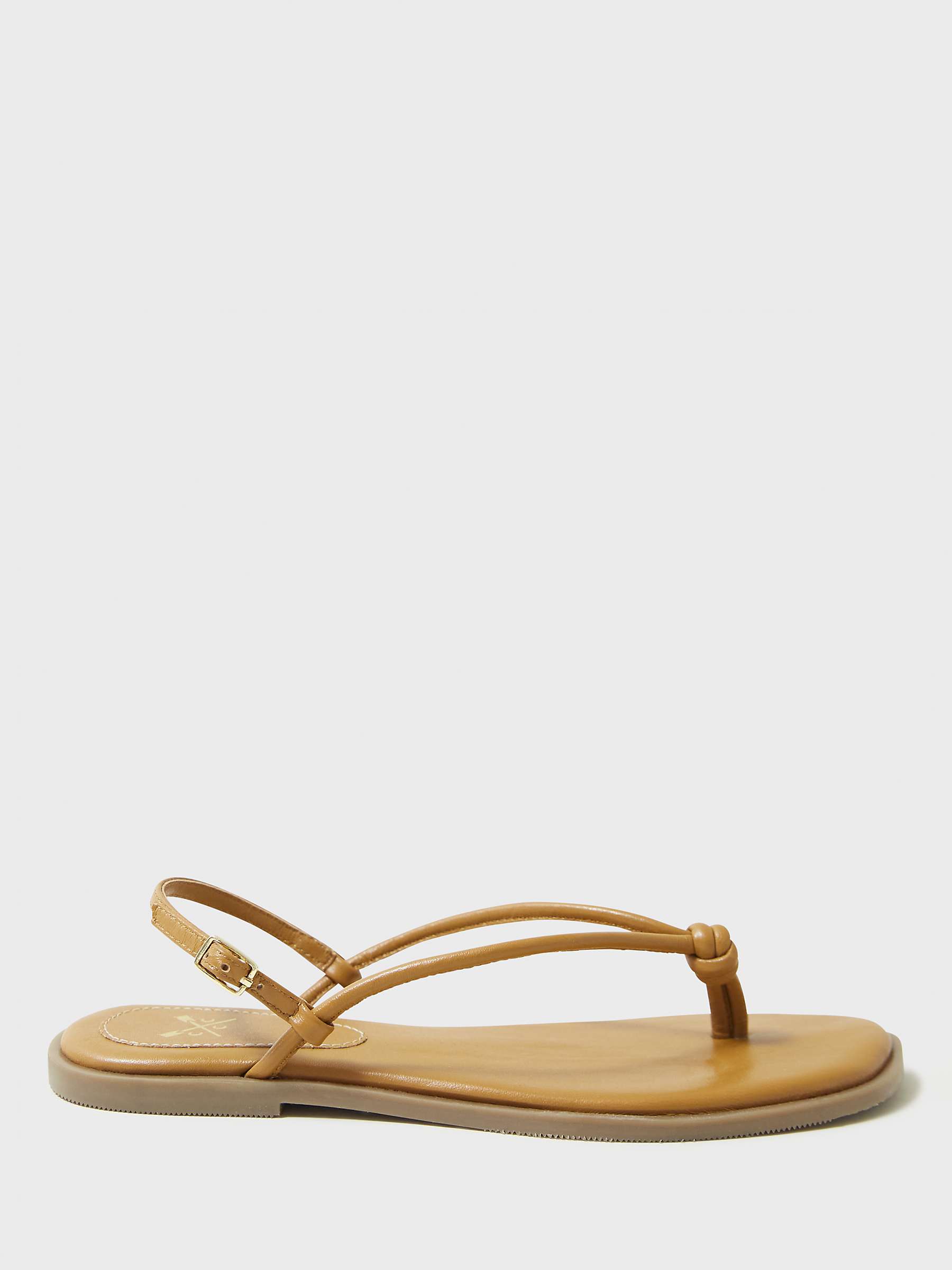 Buy Crew Clothing Knot Leather Sandals, Tan Online at johnlewis.com