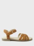 Crew Clothing Leather Crossover Multi Strap Sandals, Tan