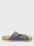 Crew Clothing Gemma Leather Sliders, Navy Blue