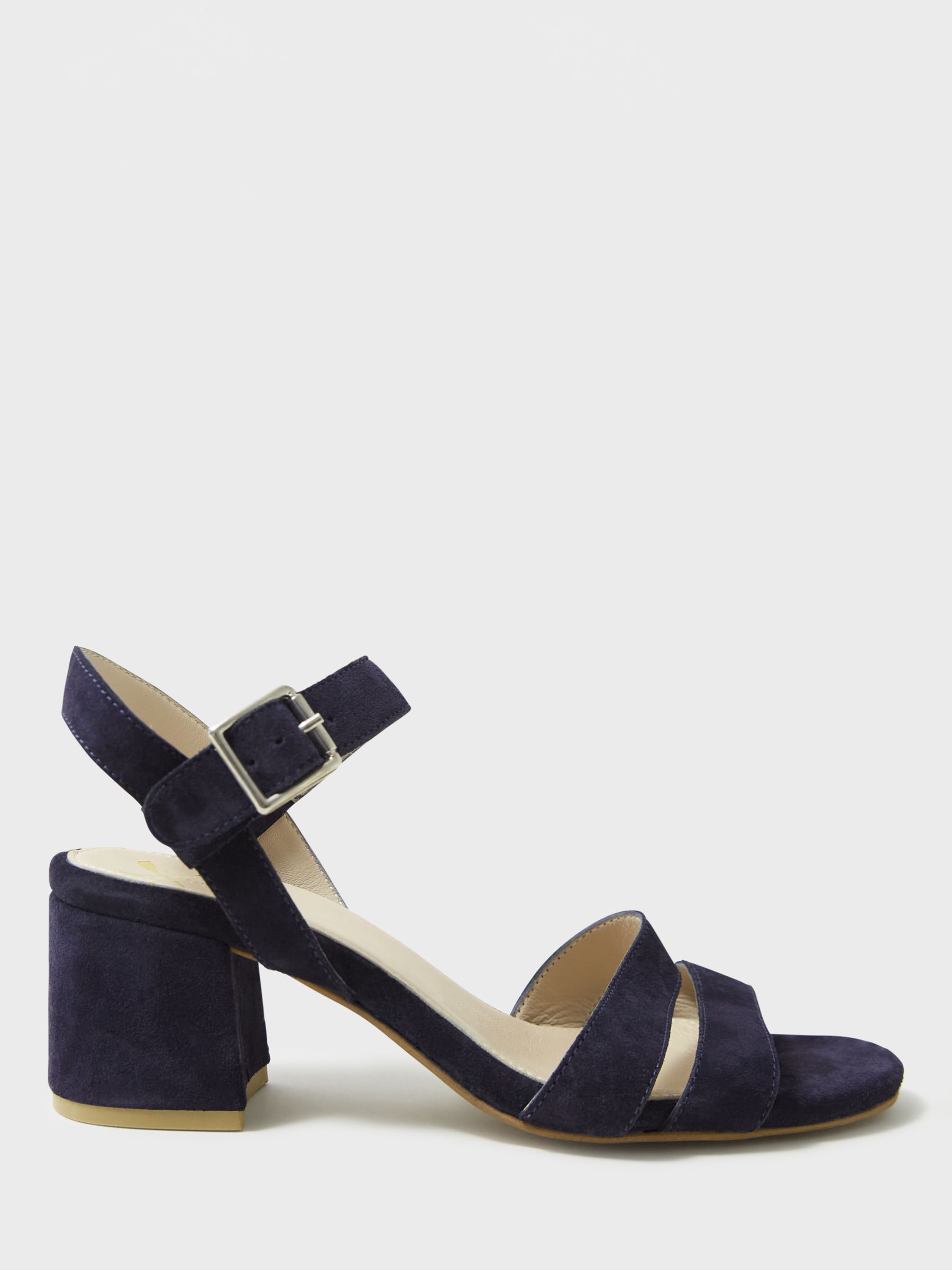Crew Clothing Suede Double Strap Sandals, Navy Blue, 8