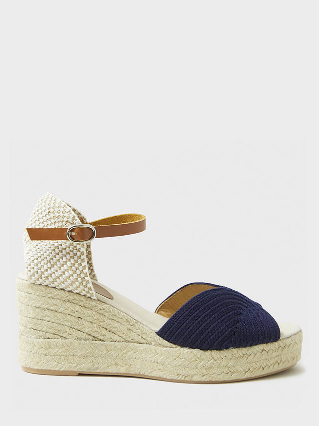 Crew Clothing Willow Espadrille Sandals, Navy Blue