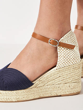 Crew Clothing Willow Espadrille Sandals, Navy Blue