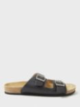 Crew Clothing Gemma Leather Sliders, Black