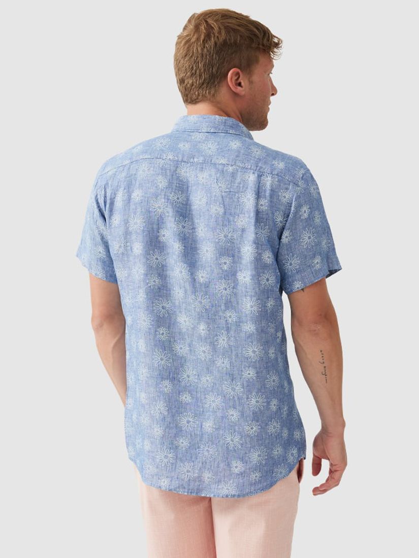 Buy Rodd & Gunn Carleton Floral Linen Shirt, Chambray Online at johnlewis.com
