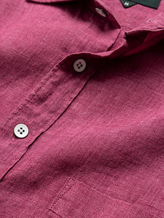 Rodd & Gunn Coromandel Linen Slim Fit Long Sleeve Shirt, Berry