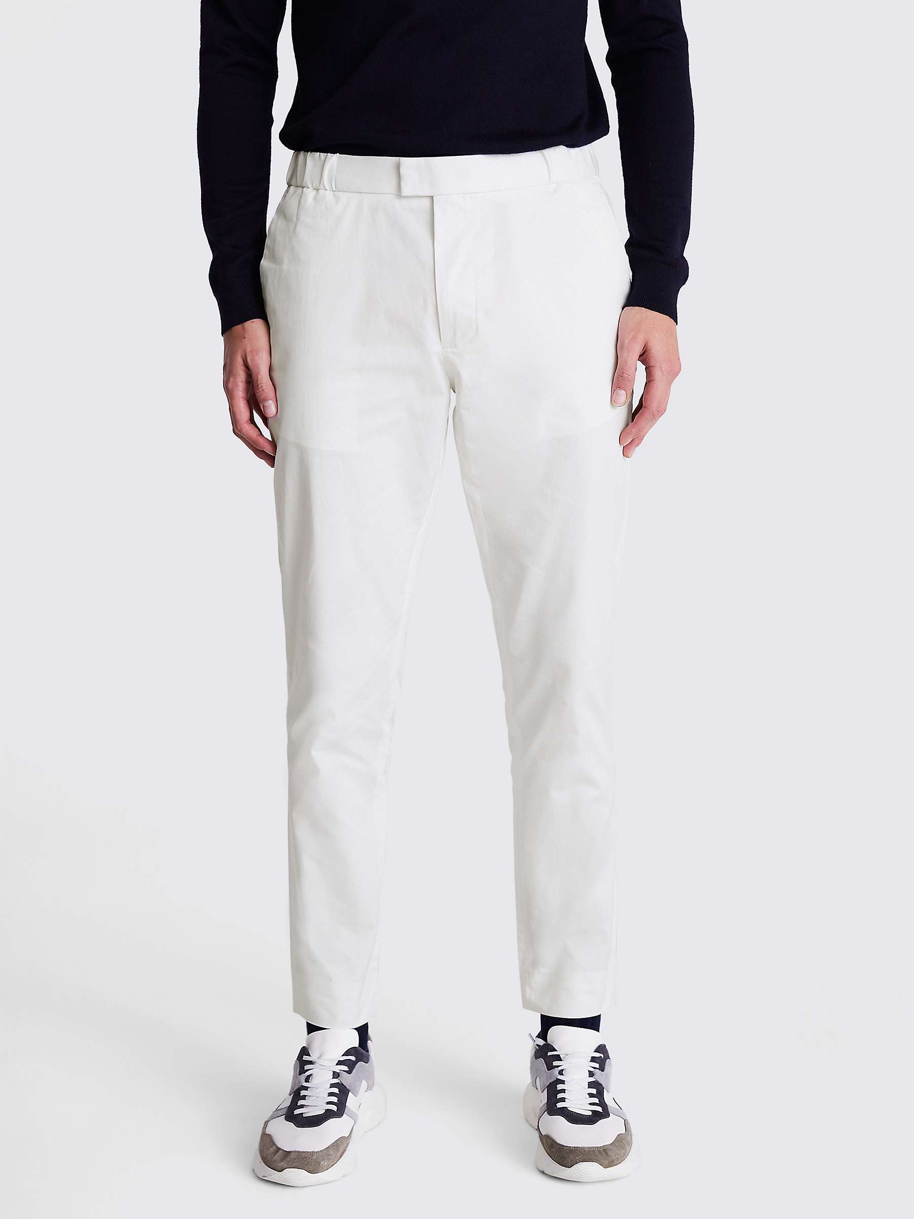 Buy Moss Worker Straight Chino Trousers, White Online at johnlewis.com
