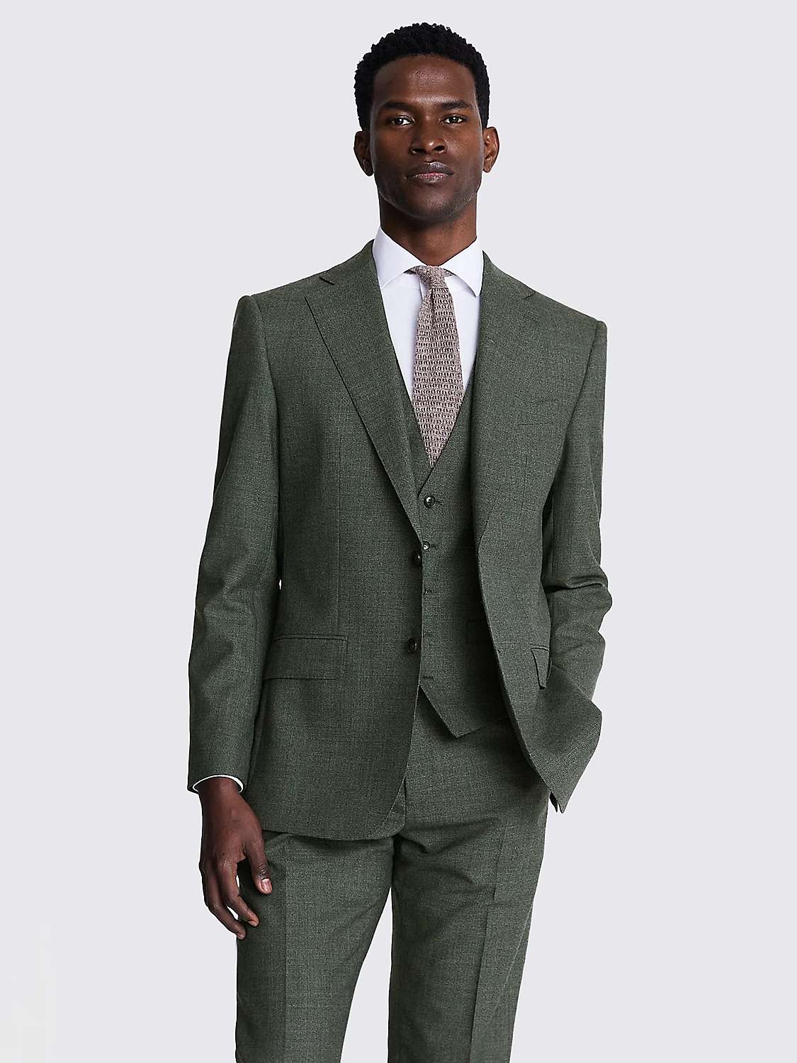 Buy Moss Dogtooth Check Wool Regular Fit Suit Jacket, Green Online at johnlewis.com
