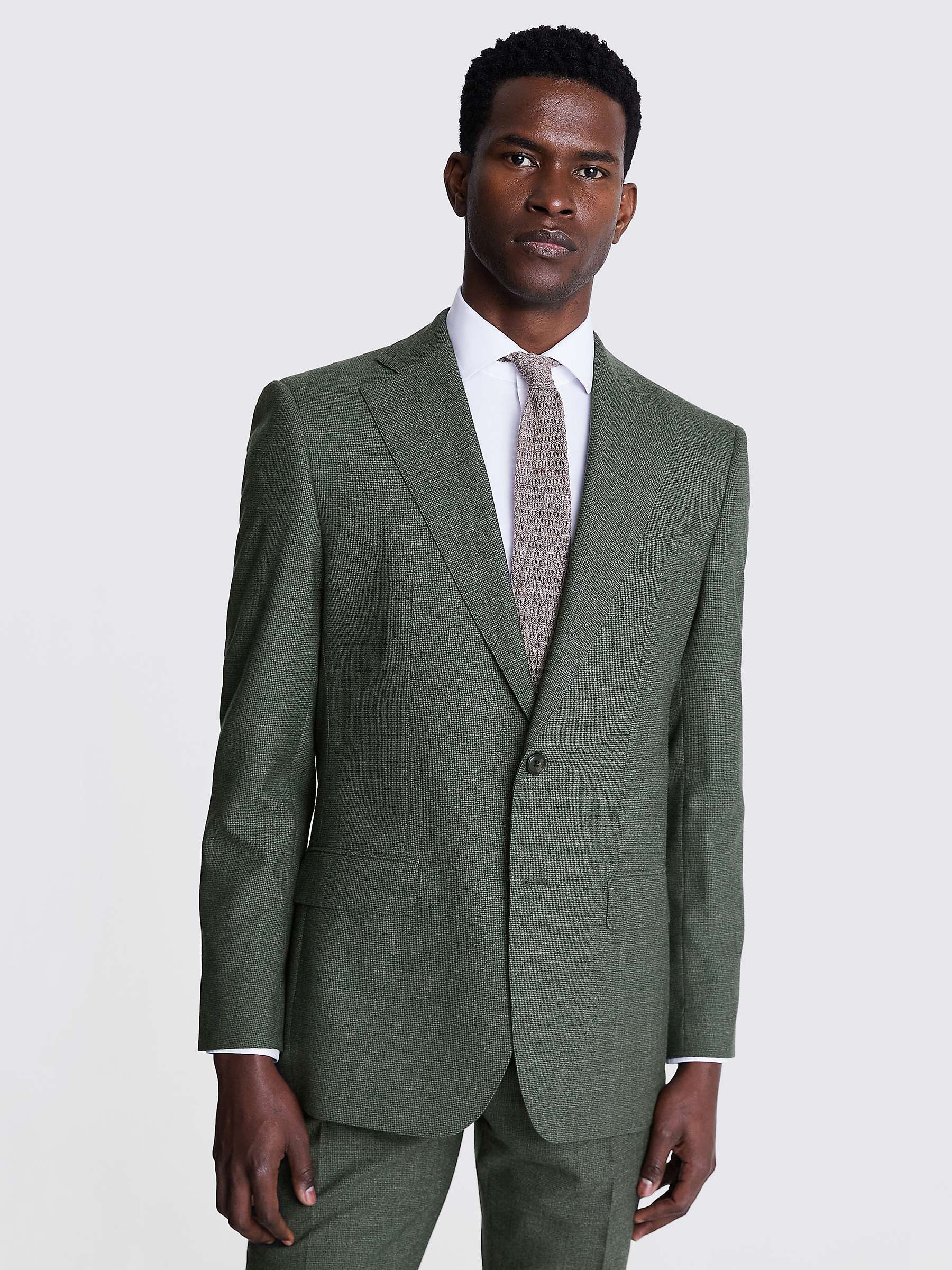 Buy Moss Dogtooth Check Wool Regular Fit Suit Jacket, Green Online at johnlewis.com