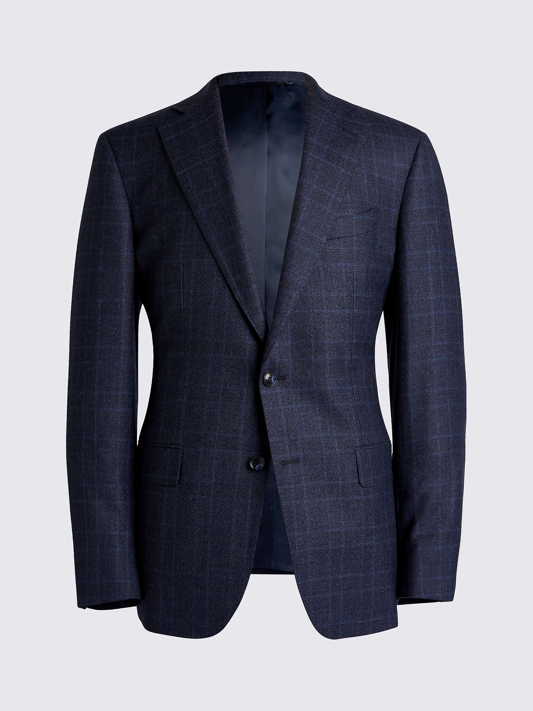 Buy Moss Check Wool Regular Fit Suit Jacket, Blue Online at johnlewis.com