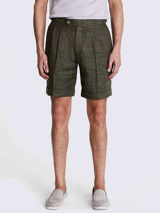 Moss Linen Shorts, Khaki
